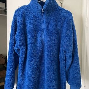 Eddie Bauer Bright Blue Sherpa Half-Zip Pullover